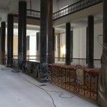 Rekonstruojamas bibliotekos atriumas 3 aukšte, 2015 m. birželio 23 d.
